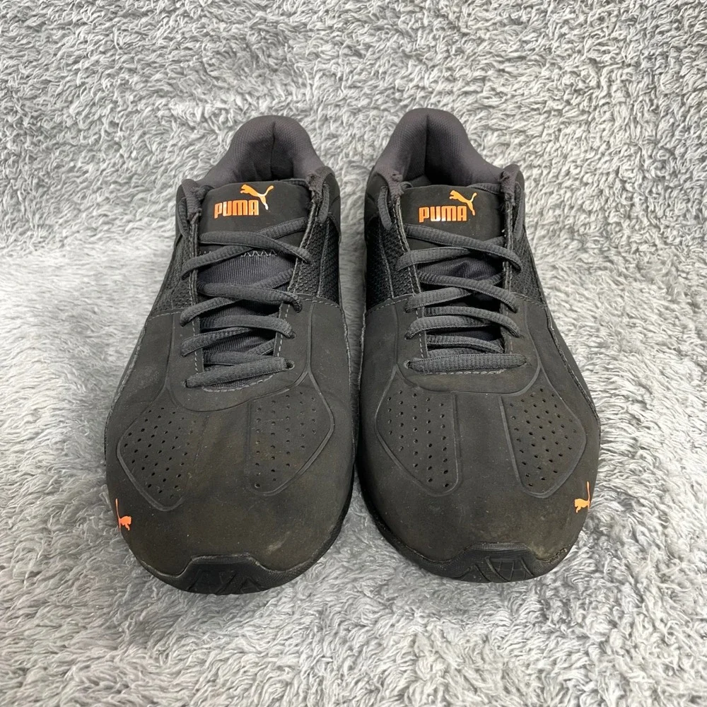 Puma Viz Runner Mens‎ Sneaker 7.5 Black Lace Up Orange Accents